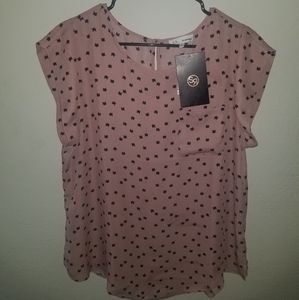 Pink cat print shirt